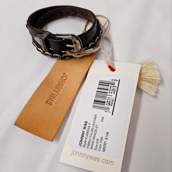 Johnny Was Fibbia Italian Leathet Wrap Bracelet In Brown And Silver NWT - Picture 8 of 9